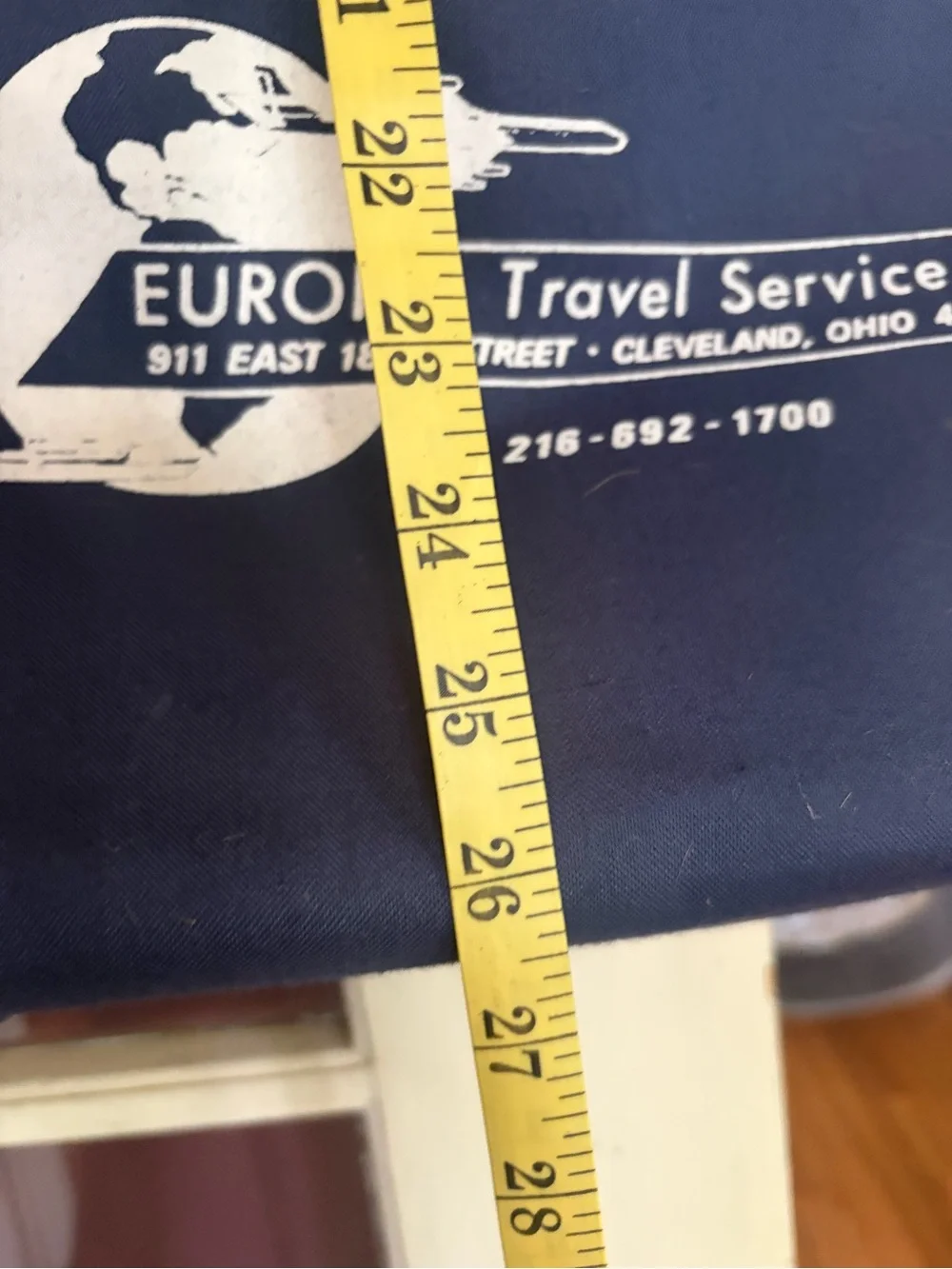 VINTAGE Europa Travel Cleveland Navy Canvas Crossbody Bag